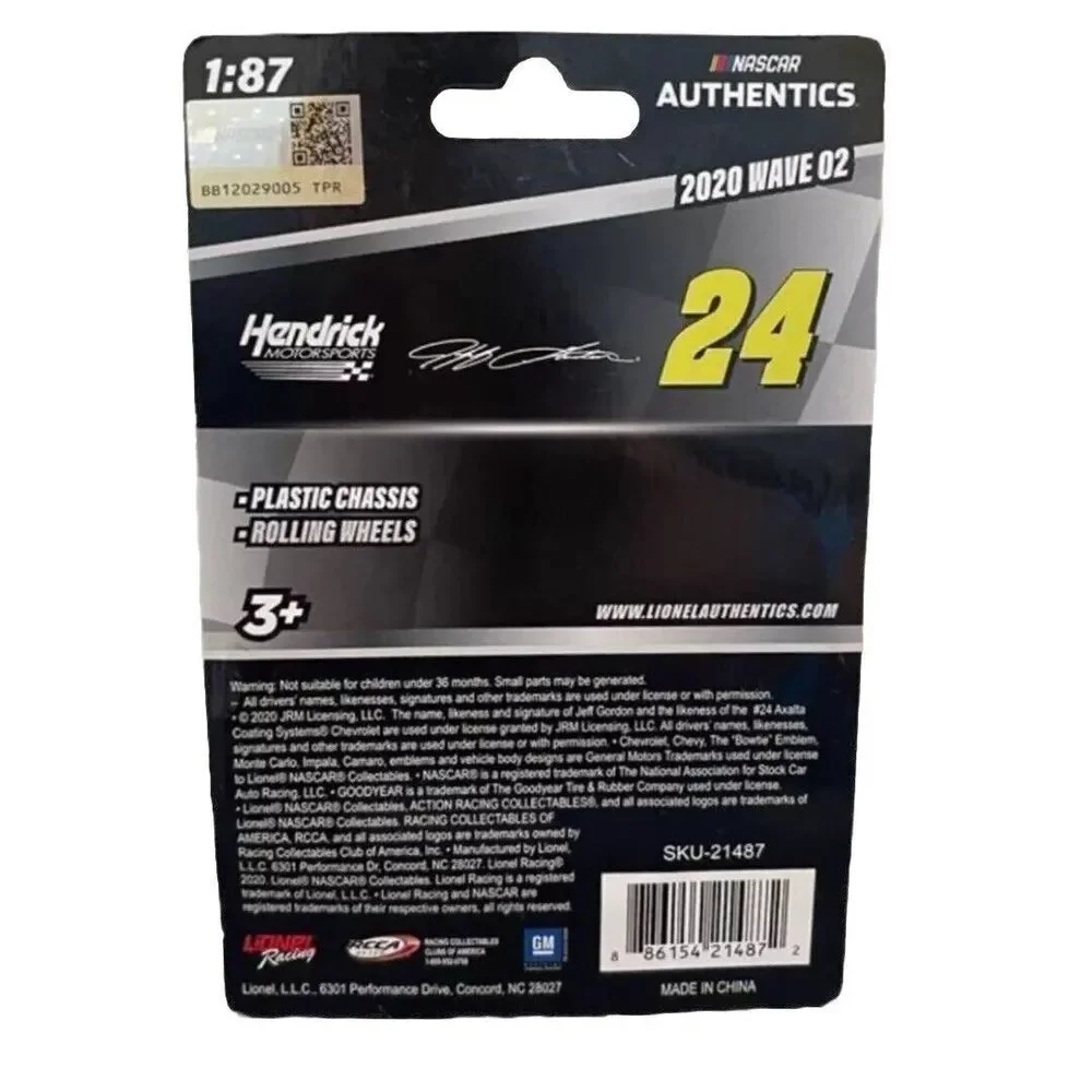 Nascar Authentics 2020 Wave 02 Jeff Gordon #24 1:87 Scale Car Collectible NIB 3+